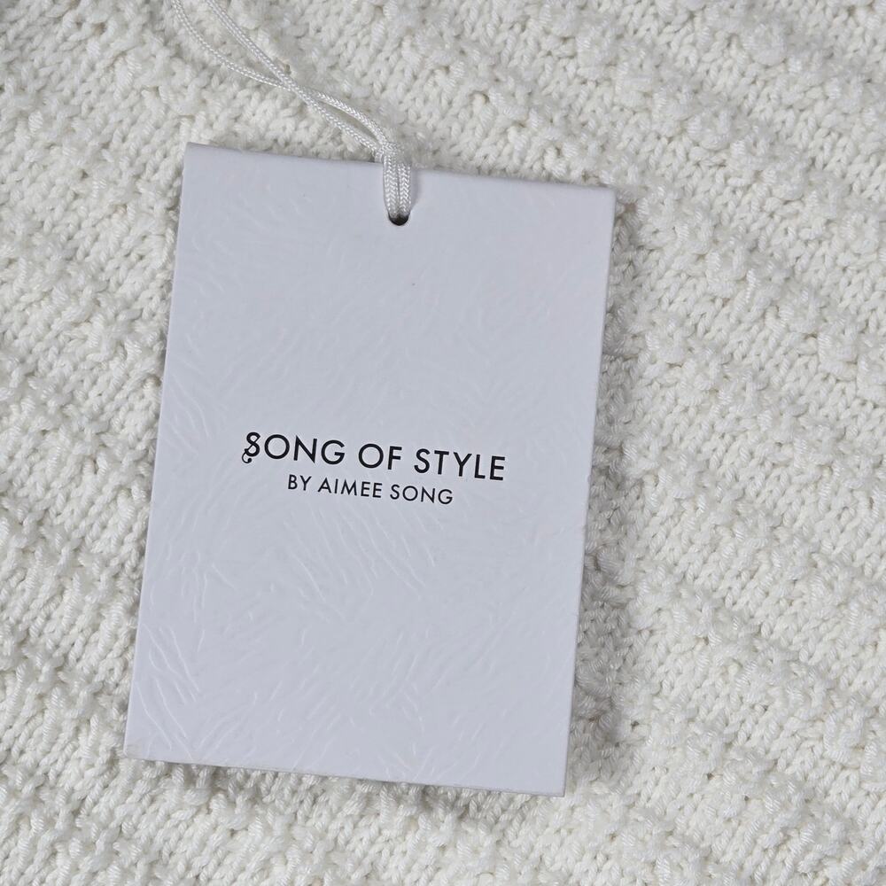 Song of Style by Aimee Song Cream Cable Knit Button Front V Neck Sweater Vest L - Picture 5 of 7